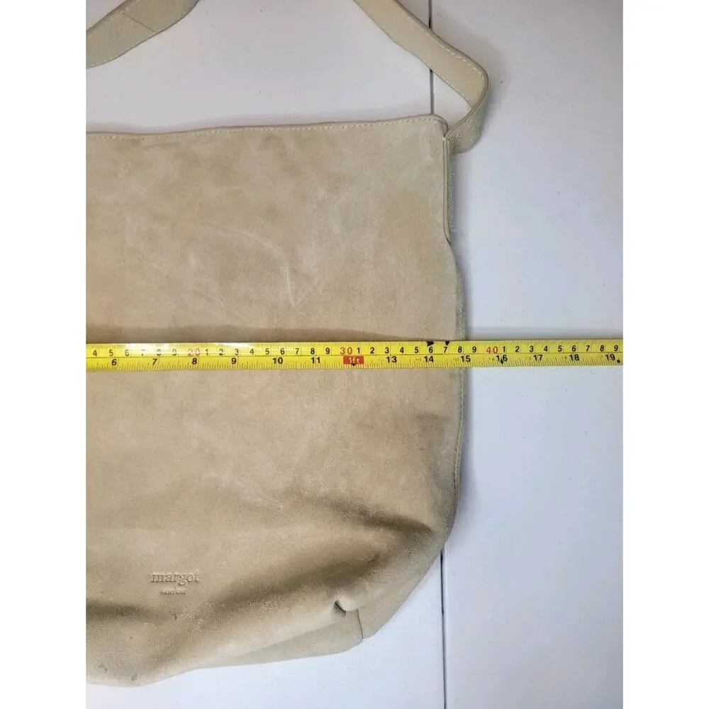 Margot New York Kaye Bucket Suede Leather Tote Bag Beige-Effortless Quiet Luxury